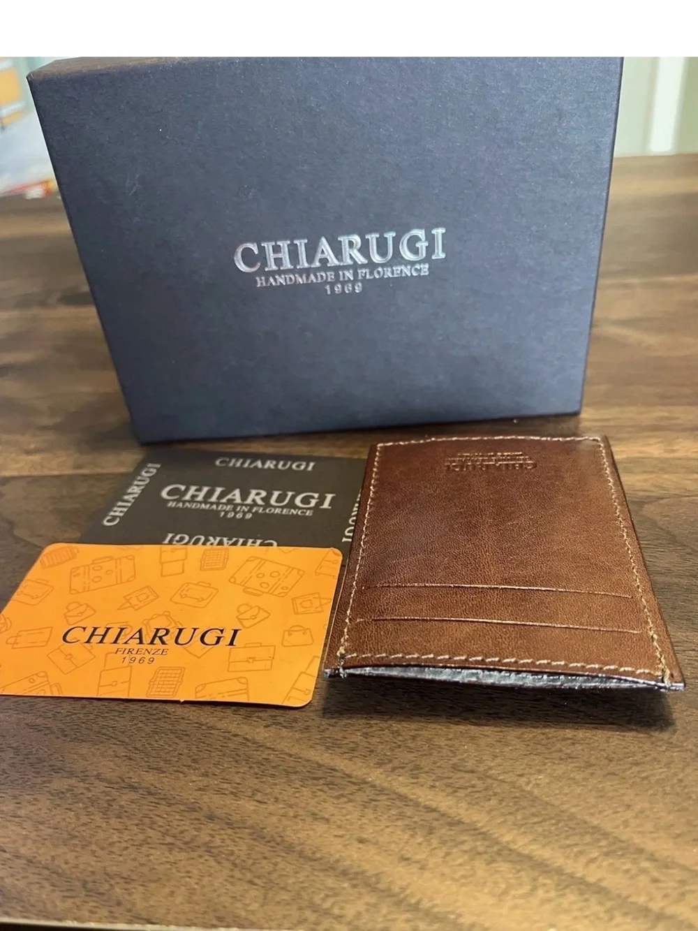 Brown Leather Money Clip - Crafted in Florence